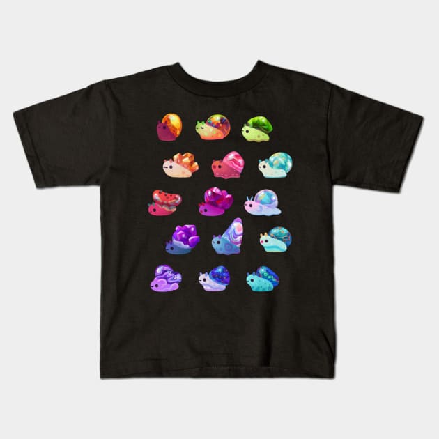 Jewel Snail Kids T-Shirt by pikaole